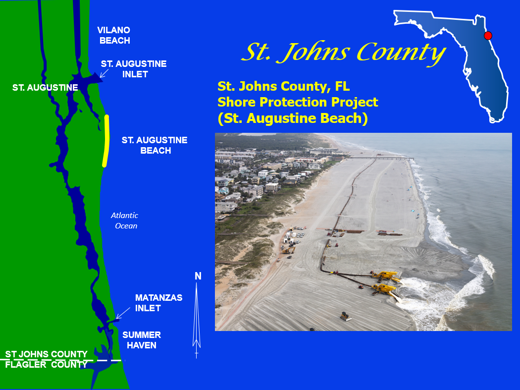 The St. Johns County, FL Shore Protection Project Map The St. Johns County, FL Shore Protection Project Map